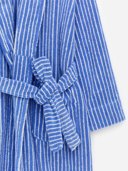 Unisex Cotton Terry Bathrobe - Blue - Image 10