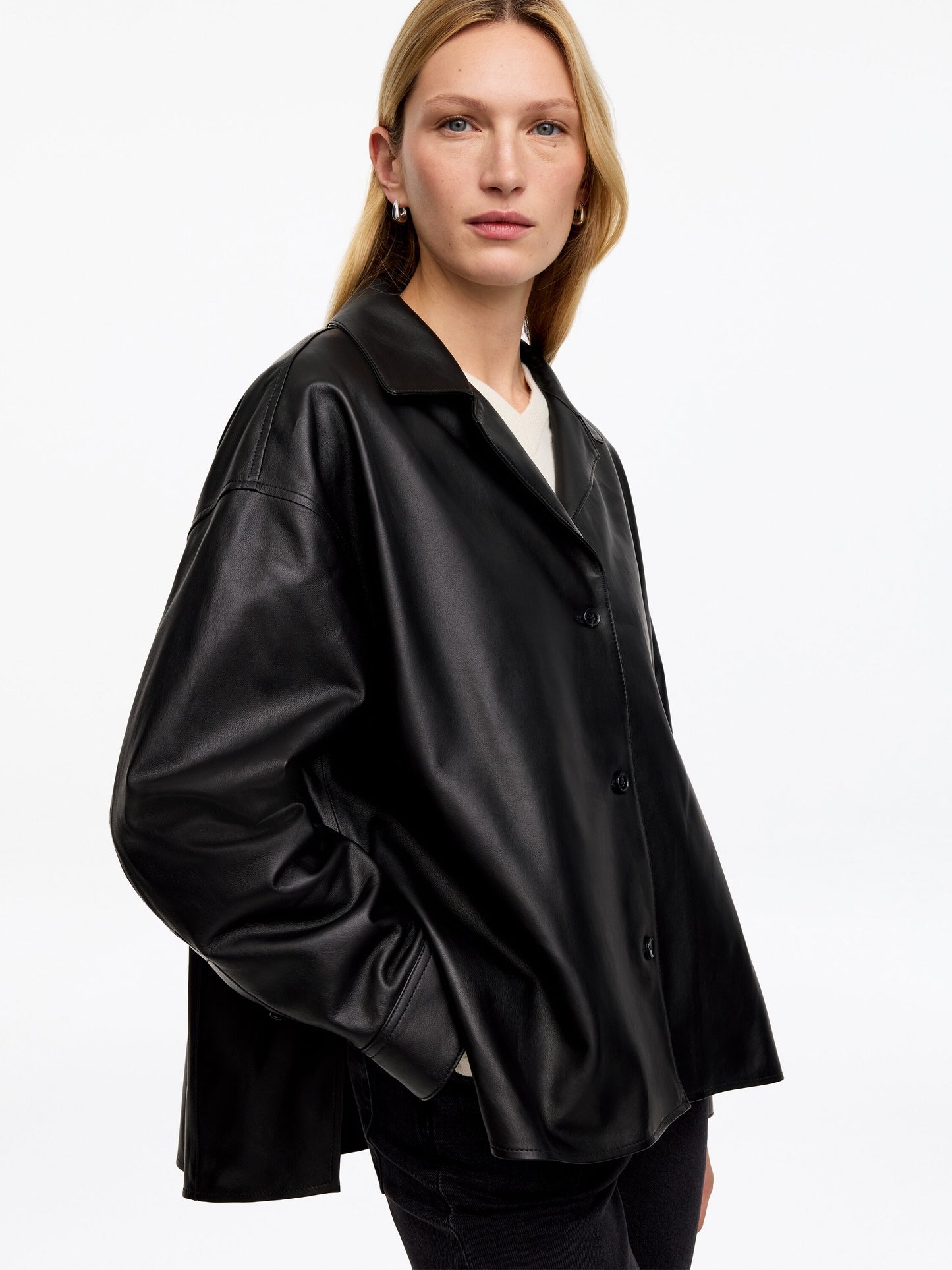 Leather Shirt - Black - Image 4