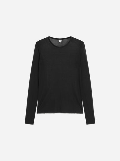 Slim Silk Top - Black - Image 5