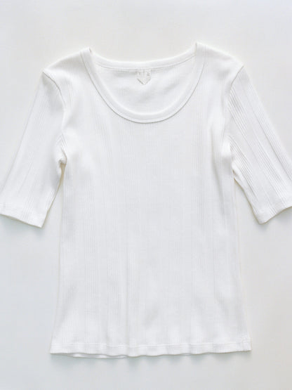Rib T-shirt - White - Image 6