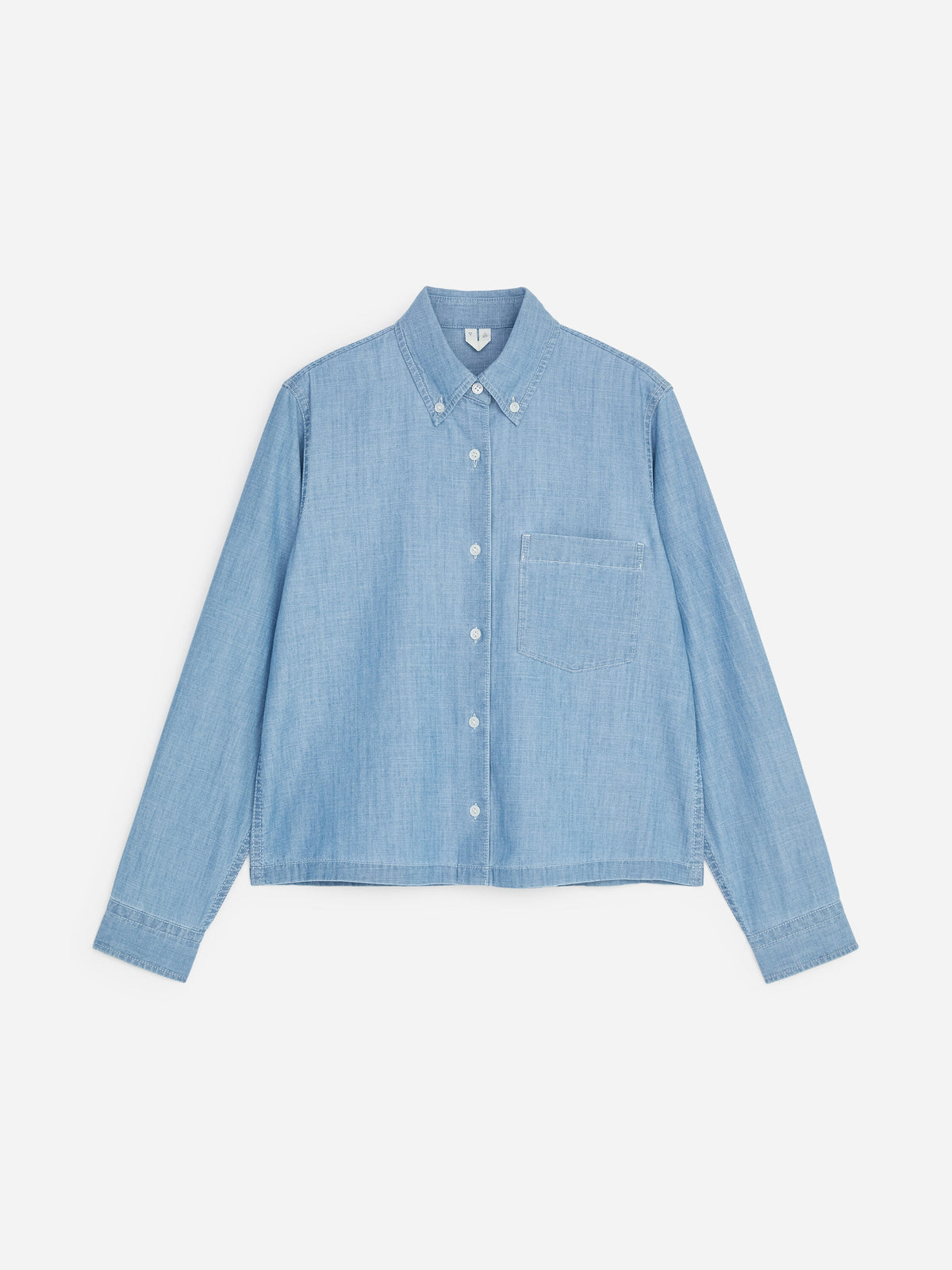 Denim Chambray Shirt - Blue - Image 5