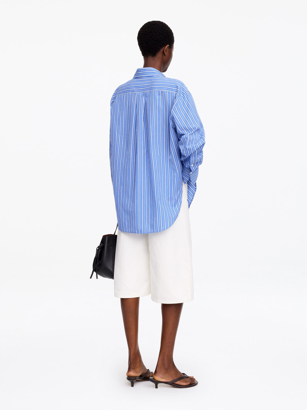 Cotton-Silk Loose Shirt - Blue - Image 2
