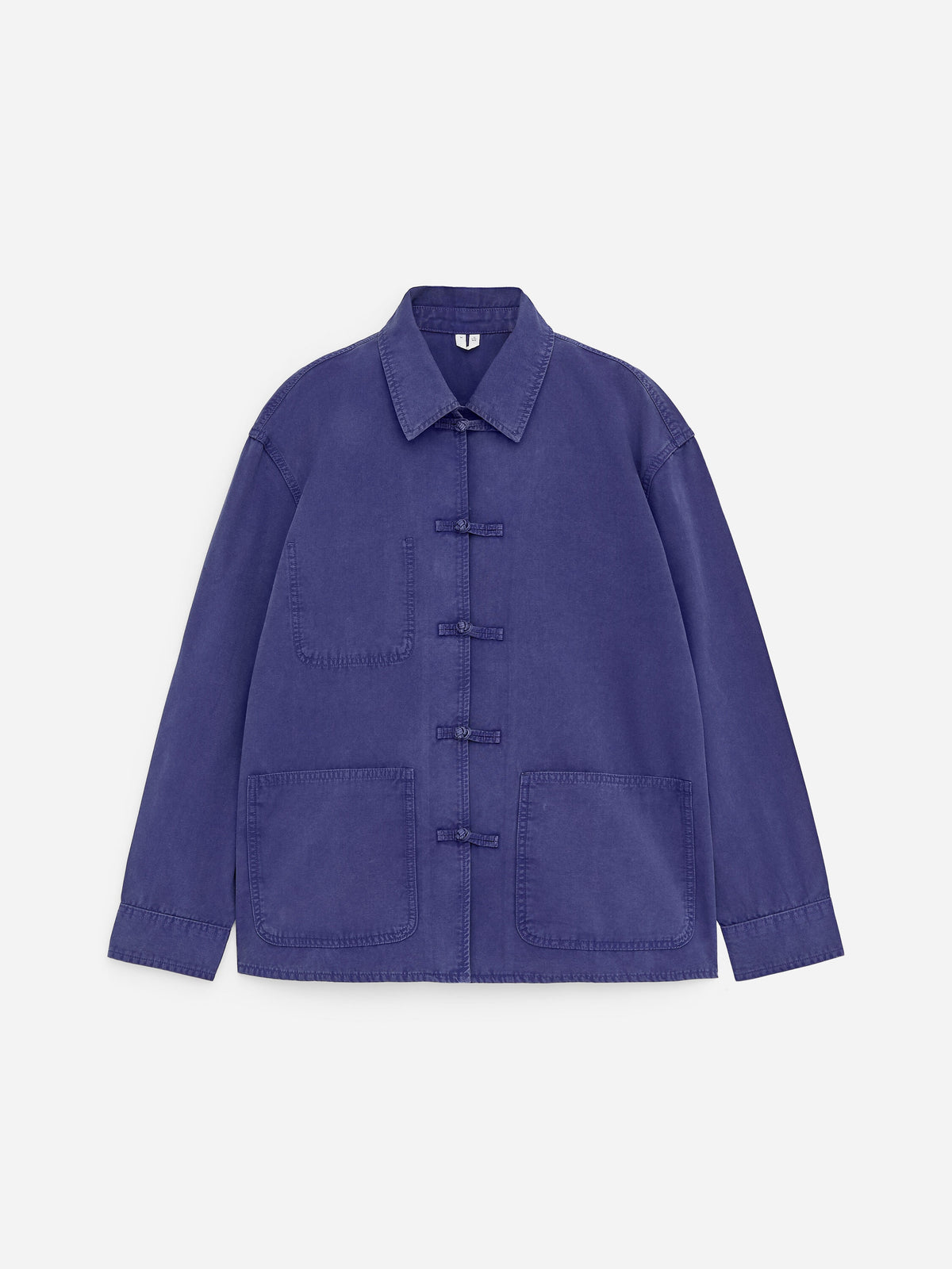 Knot-Button Overshirt - Blue - Image 6