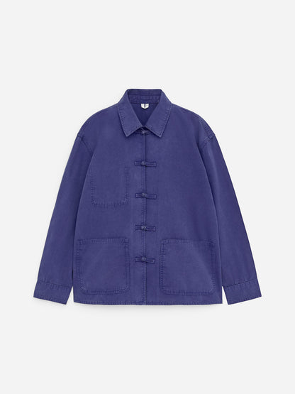 Knot-Button Overshirt - Blue - Image 6