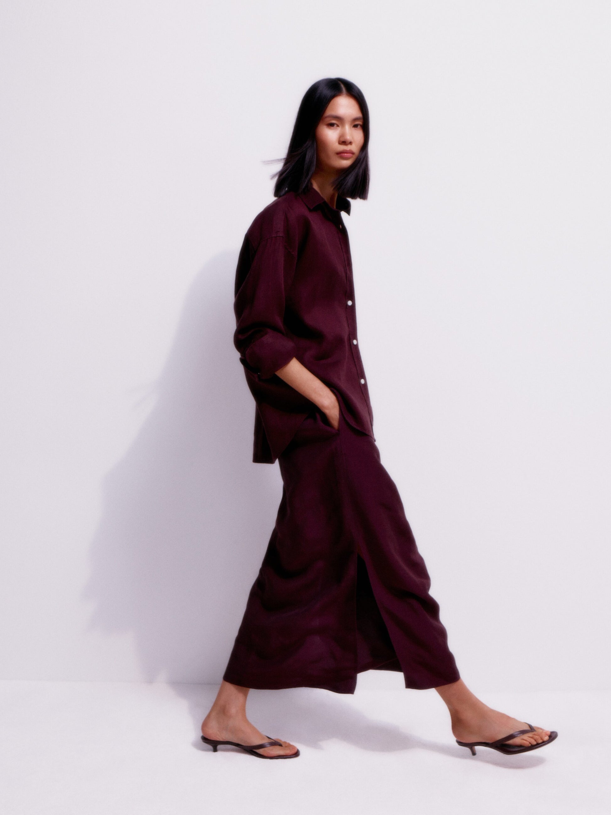 Linen Shirt - Brown - Image 12