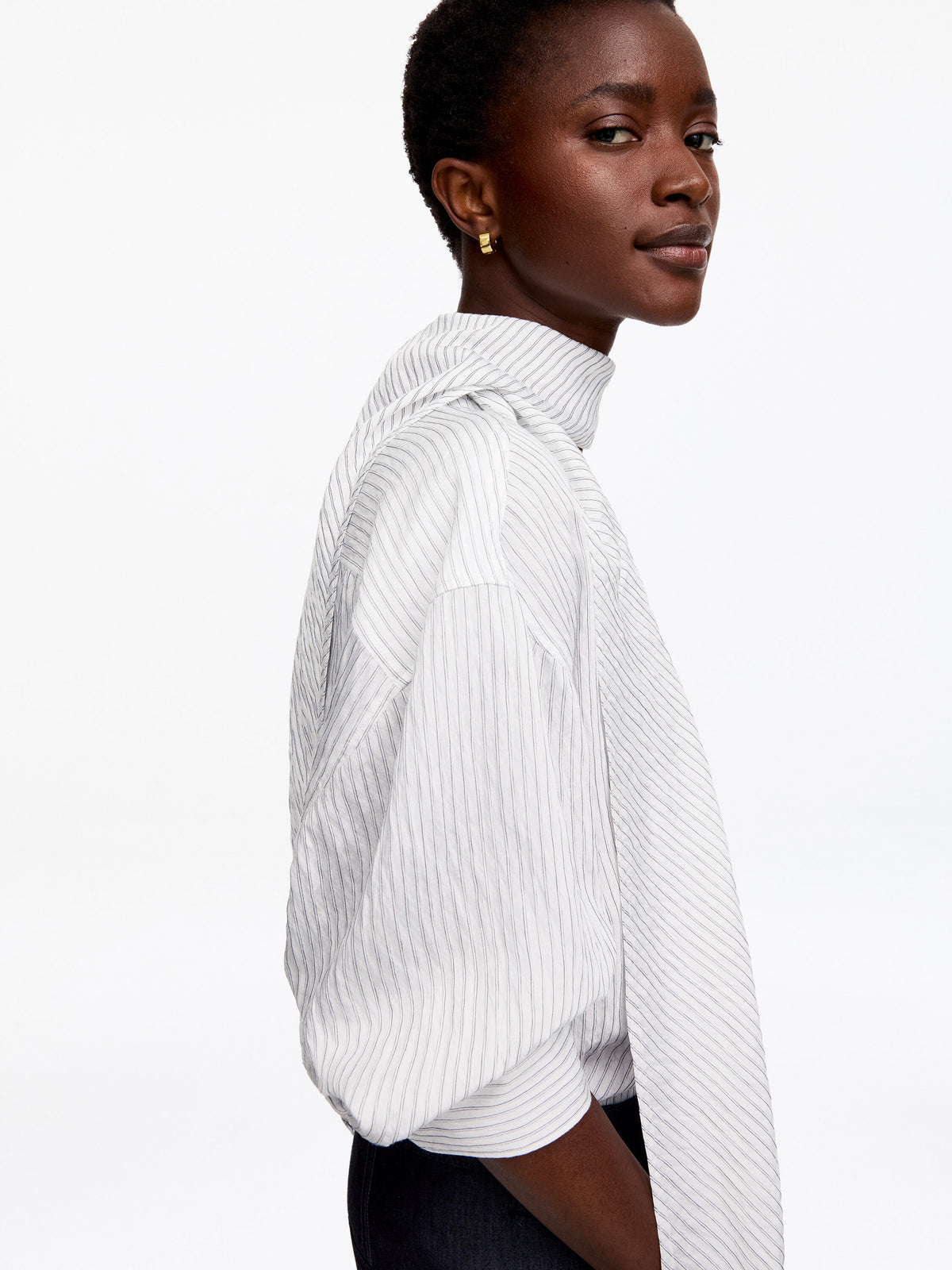 Detachable Scarf Blouse - White - Image 4