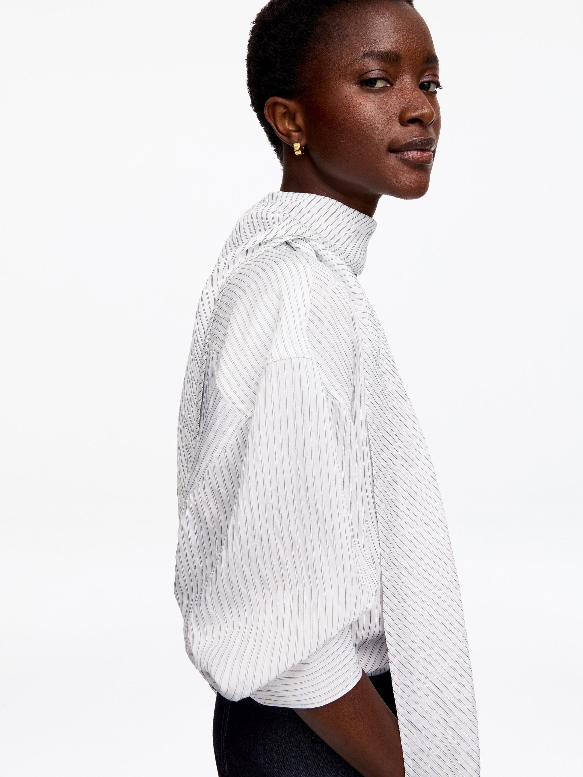Detachable Scarf Blouse - White - Image 4