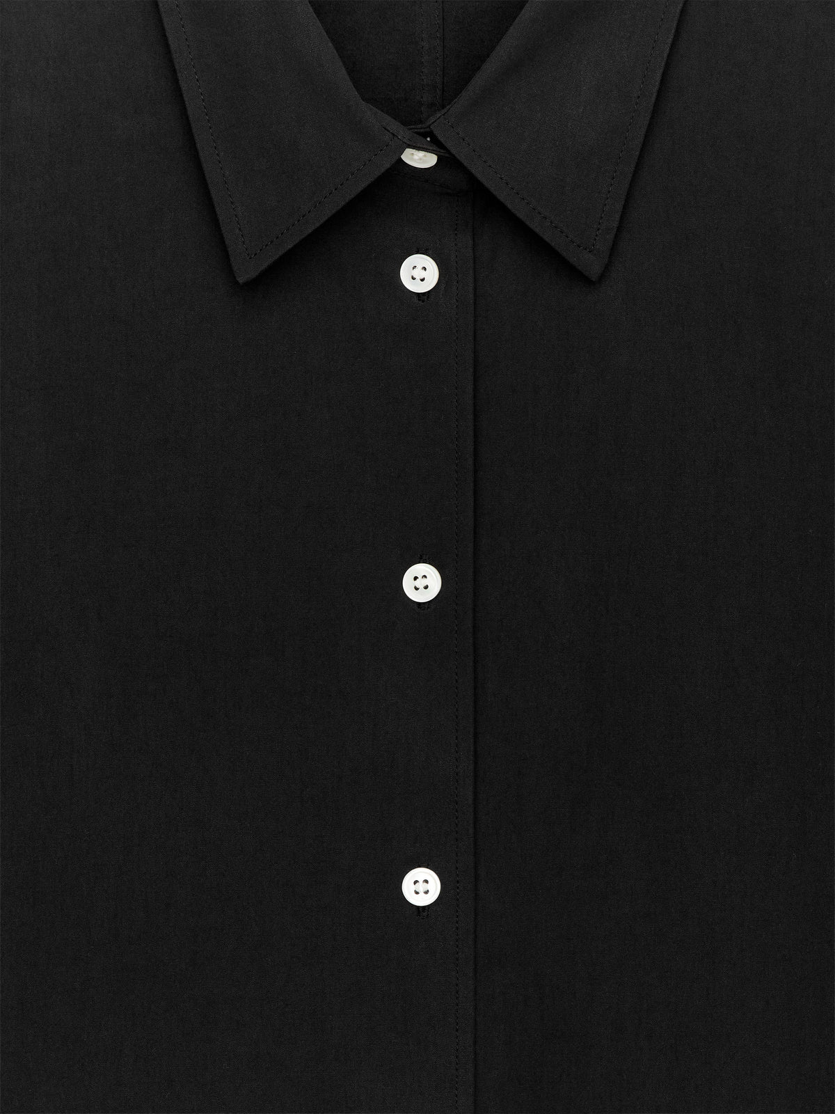 Curved Slit Shirt - Black - Image 2