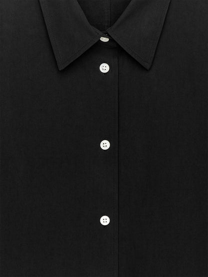 Curved Slit Shirt - Black - Image 2