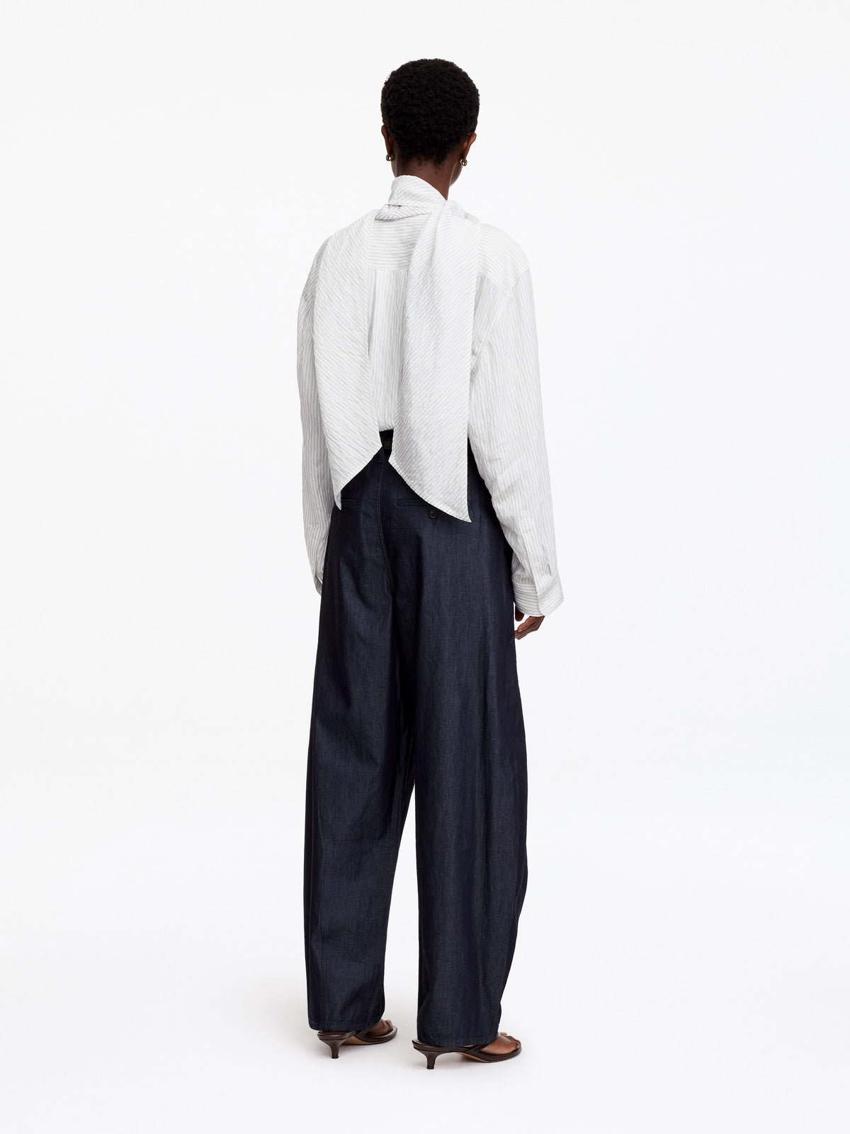 Detachable Scarf Blouse - White - Image 2
