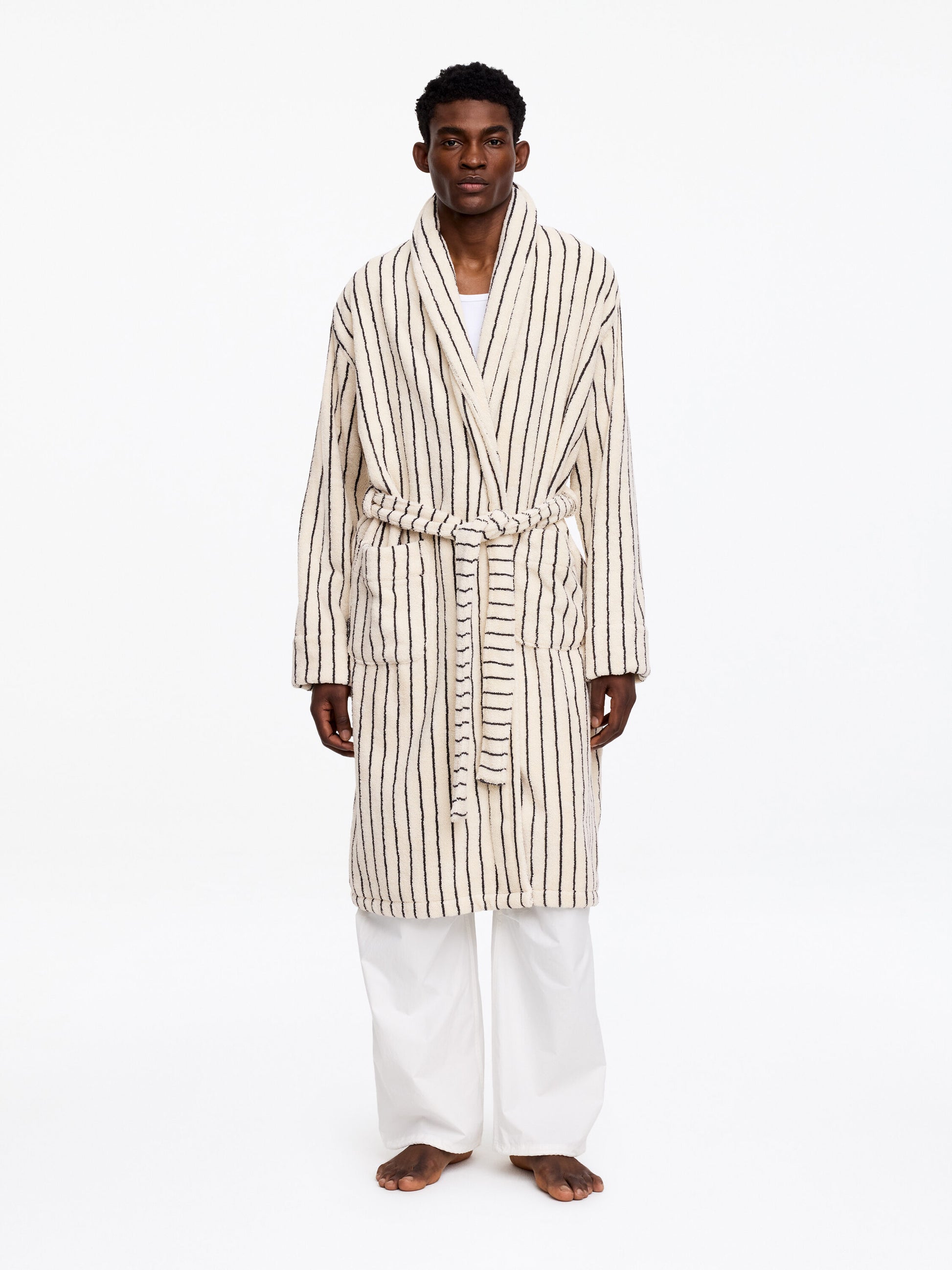 Unisex Cotton Terry Bathrobe - White
