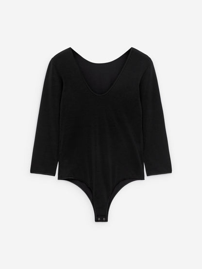 Long-Sleeve Bodysuit - Black - Image 2