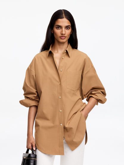 Batwing-Sleeve Shirt - Beige