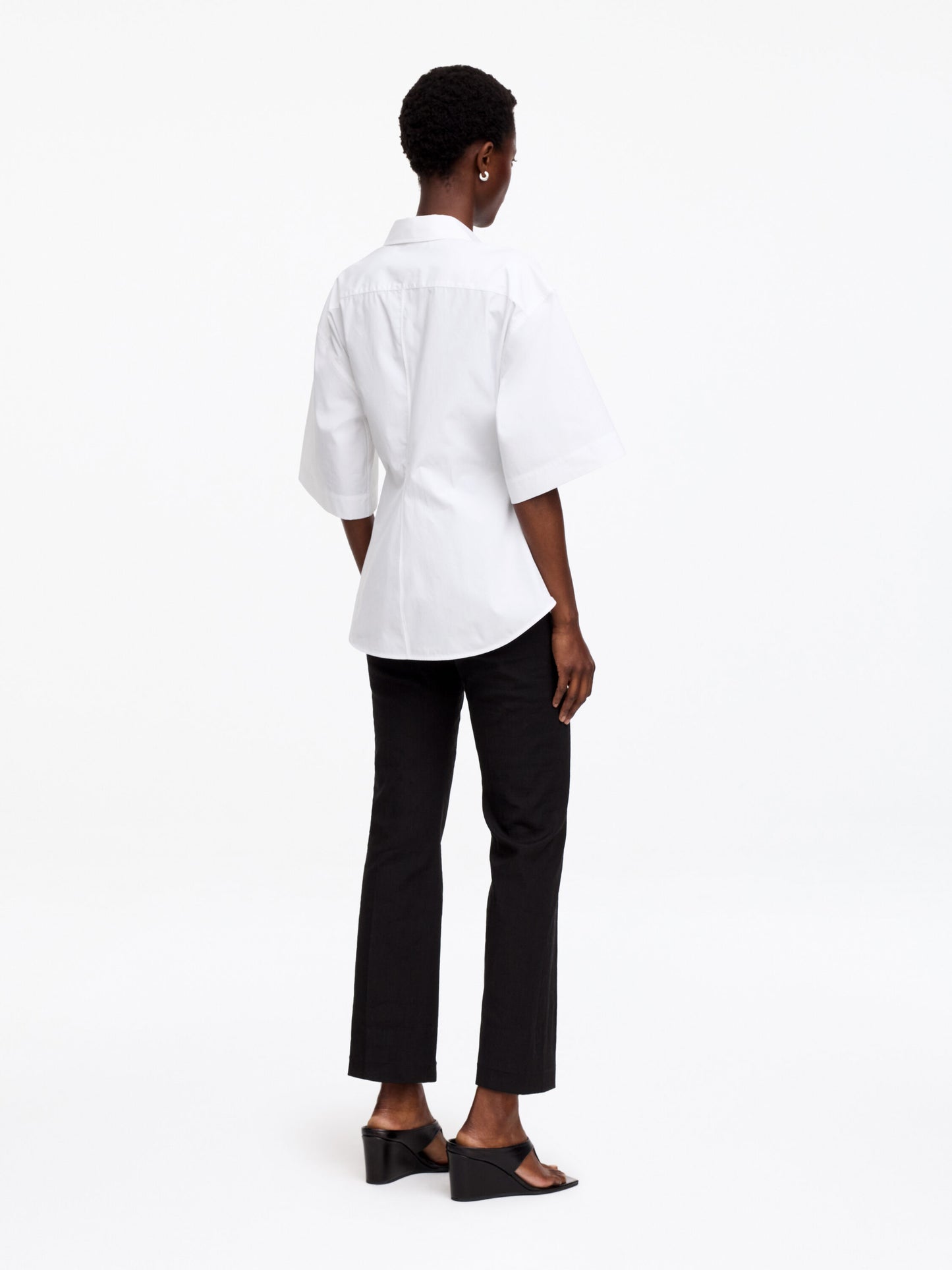 Cotton Wrap Shirt - White - Image 3