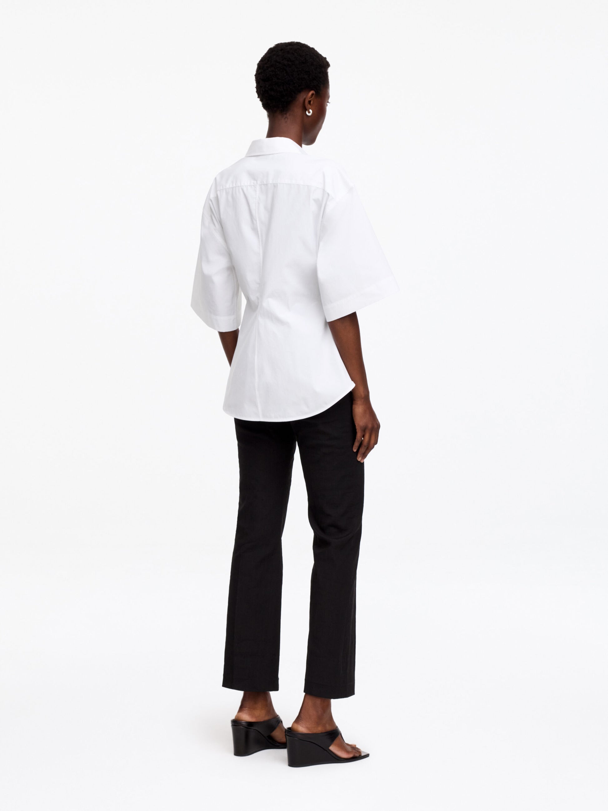 Cotton Wrap Shirt - White - Image 3