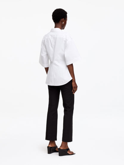 Cotton Wrap Shirt - White - Image 3