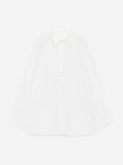 Relaxed Linen Shirt - White - Image 5