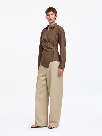 Wrap Shirt - Beige - Image 2