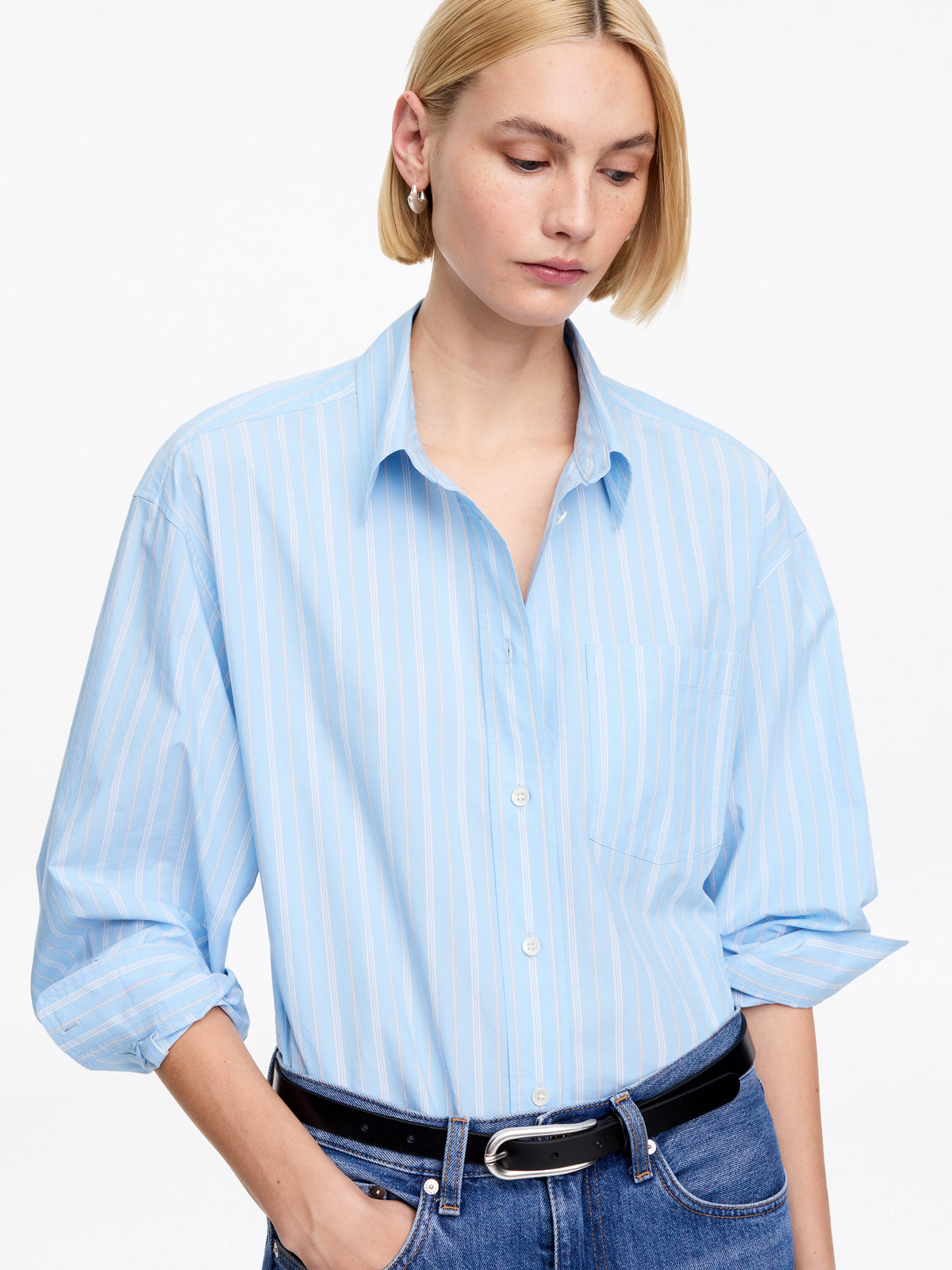 Cotton Shirt - Blue - Image 5