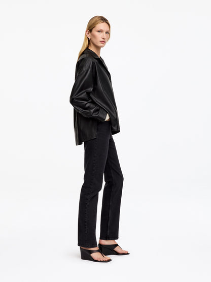 Leather Shirt - Black - Image 2