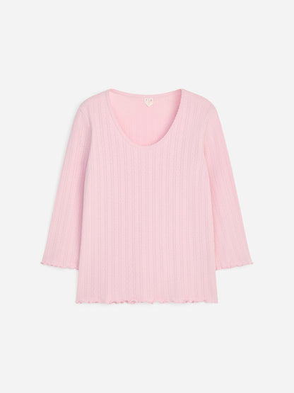 Pointelle-Knitted Top - Pink - Image 5