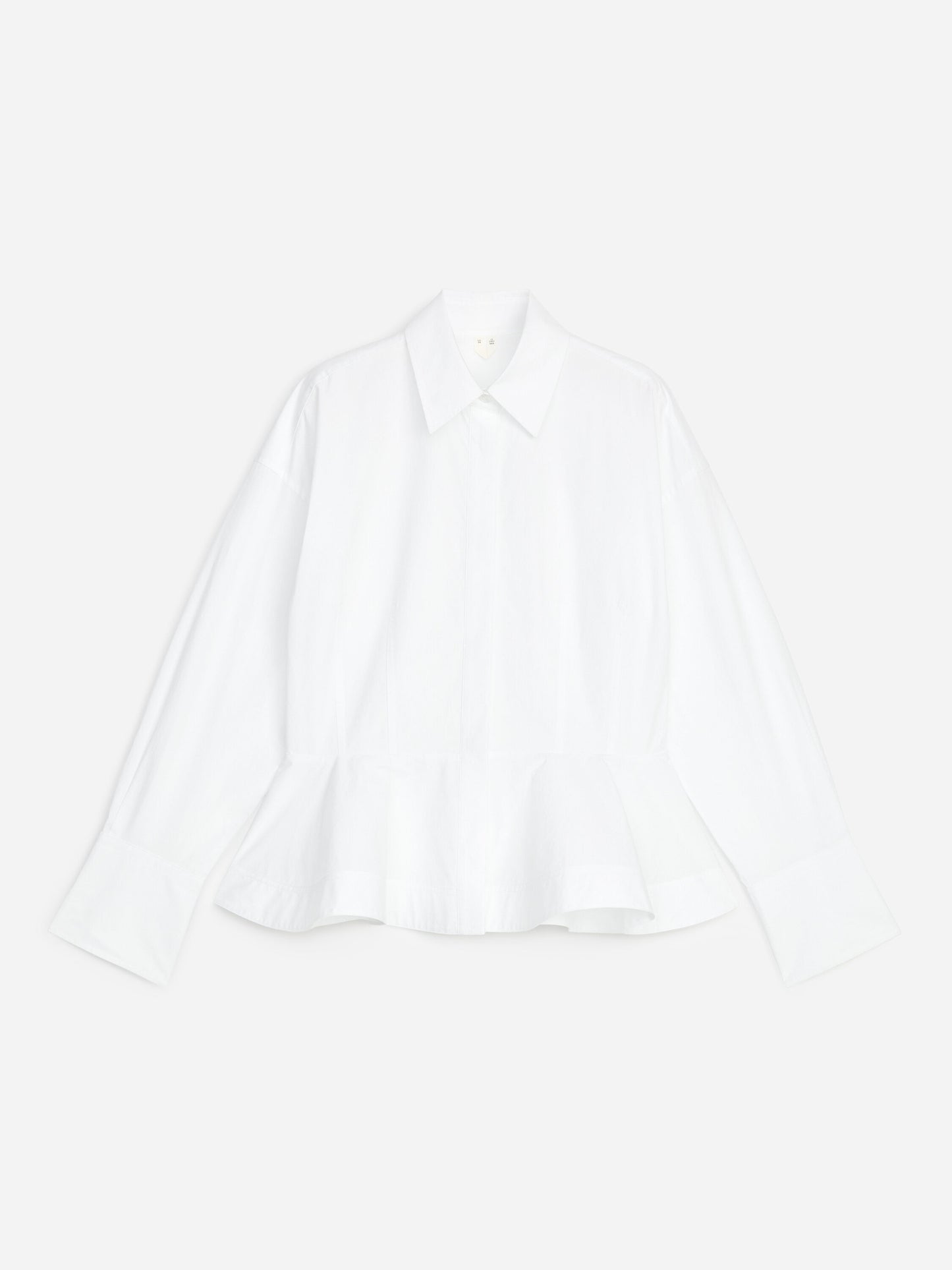 Cotton Peplum Shirt - White - Image 5