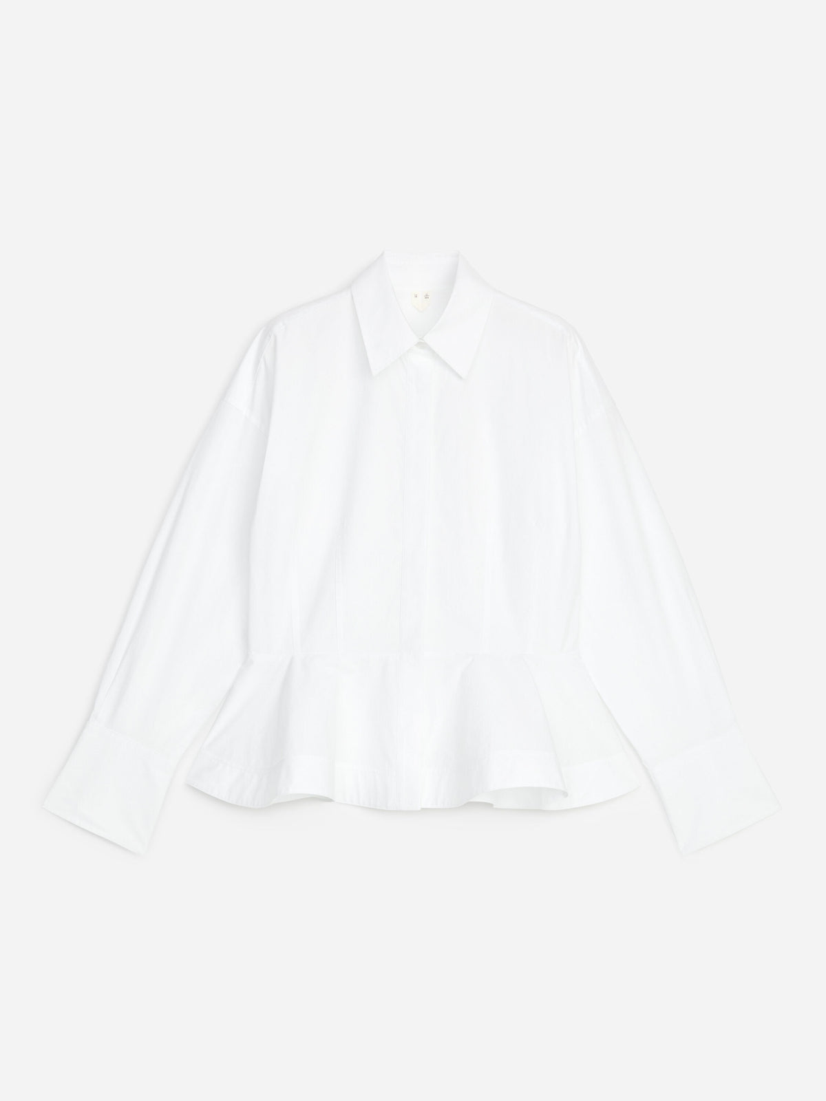 Cotton Peplum Shirt - White - Image 5
