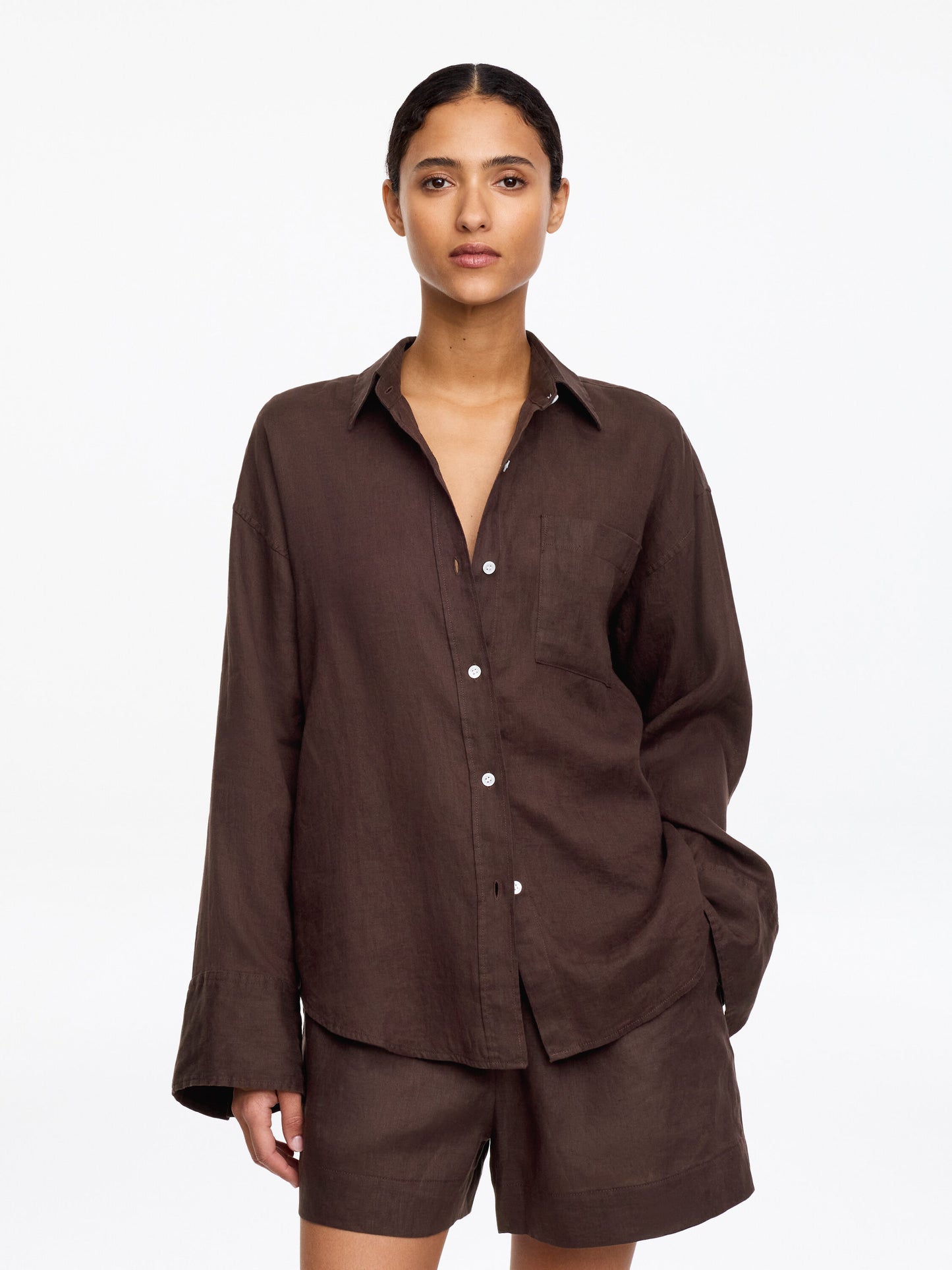 Linen Shirt - Brown