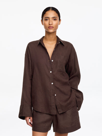 Linen Shirt - Brown