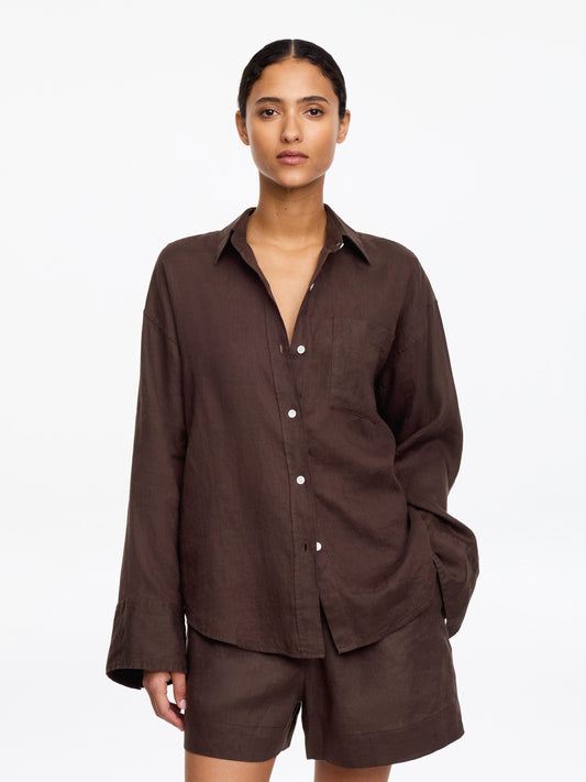 Linen Shirt - Brown