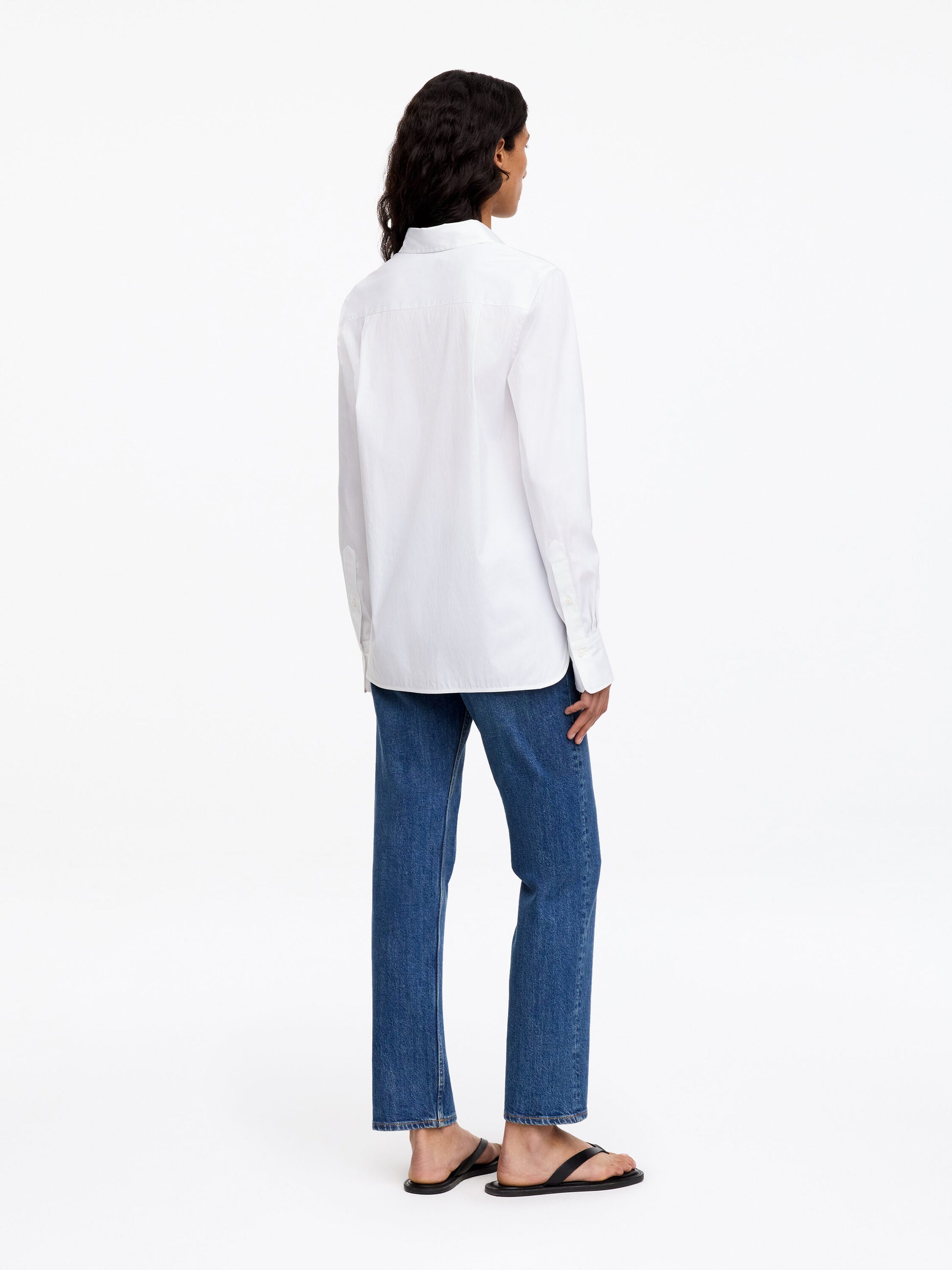 Slim Stretch Cotton Shirt - White - Image 3