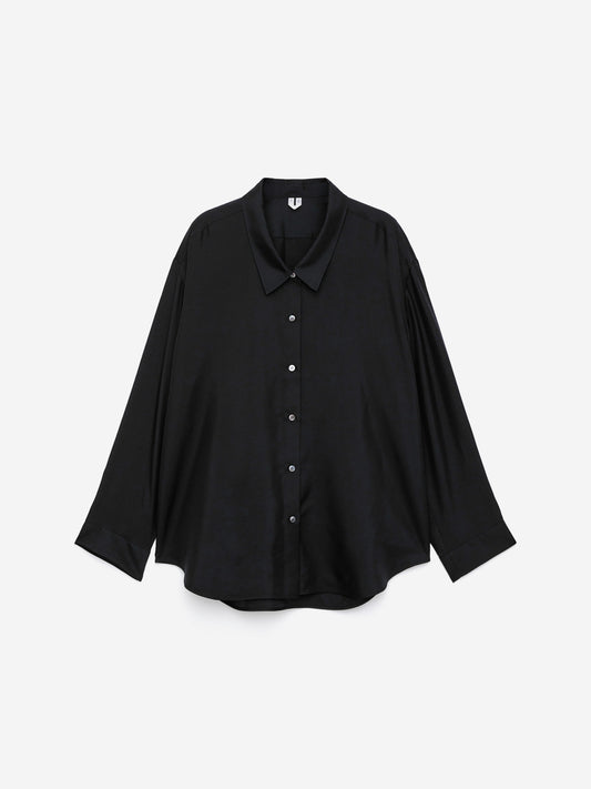 Silk Twill Shirt - Black