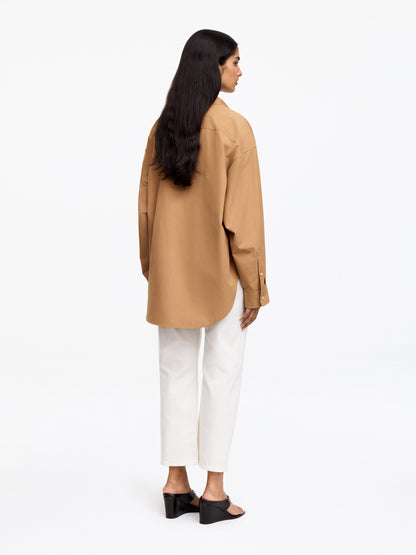 Batwing-Sleeve Shirt - Beige - Image 2