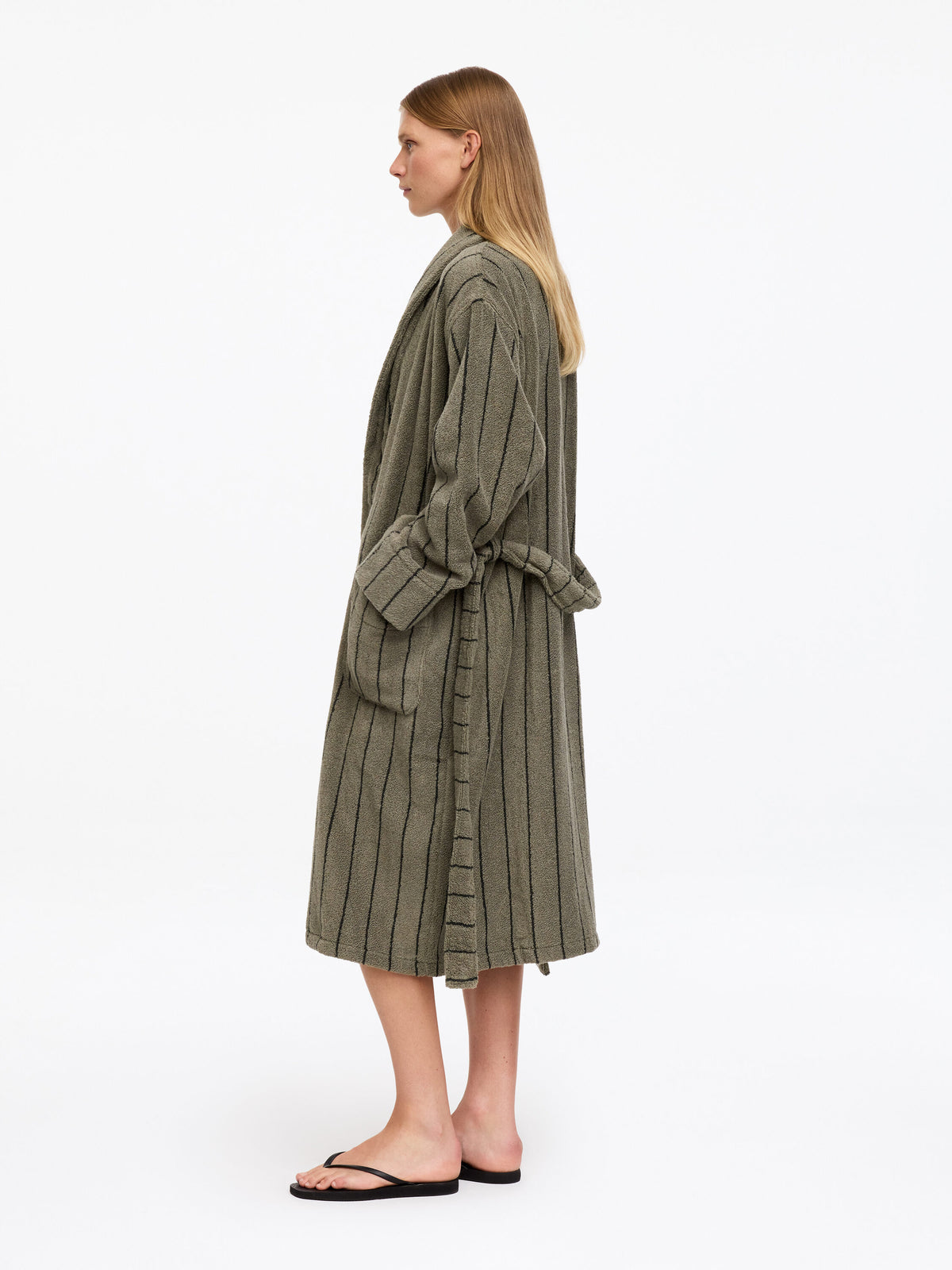 Unisex Cotton Terry Bathrobe - Green - Image 2