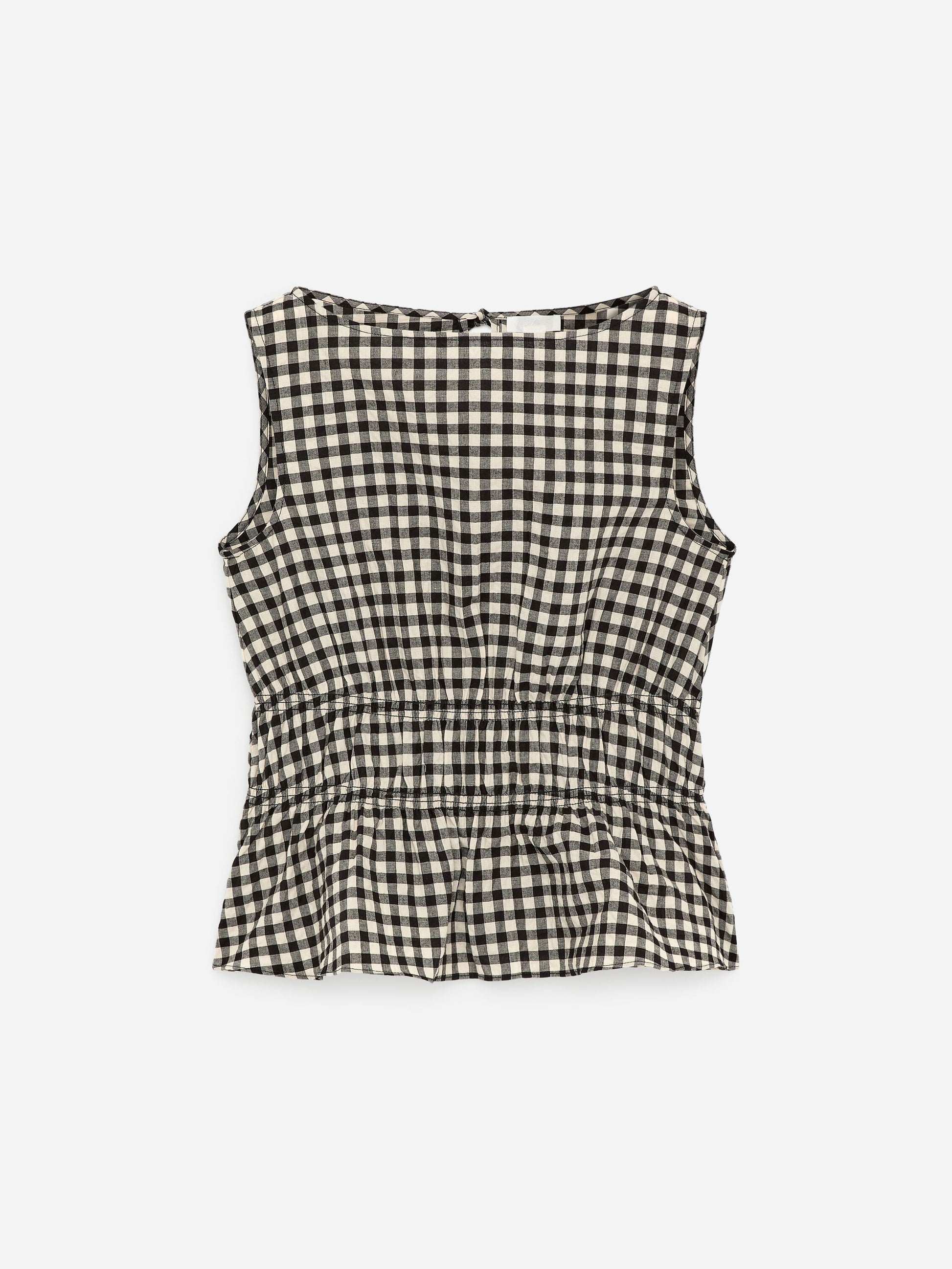 Seersucker Smock Top - Black - Image 6