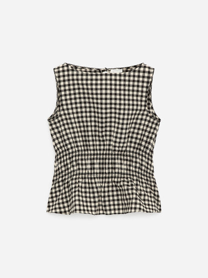 Seersucker Smock Top - Black - Image 6
