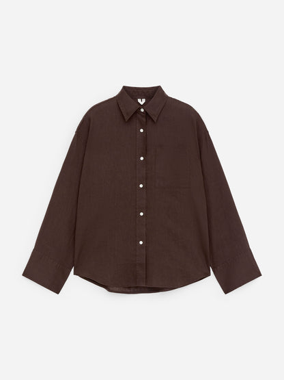 Linen Shirt - Brown - Image 10