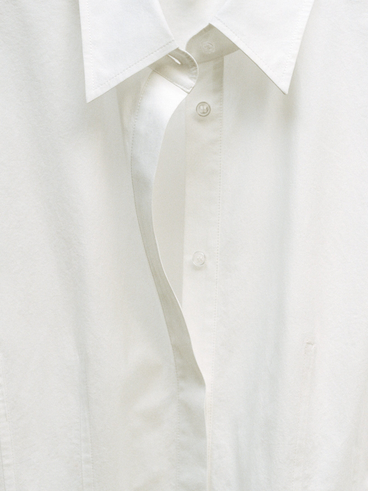 Cotton Peplum Shirt - White - Image 7