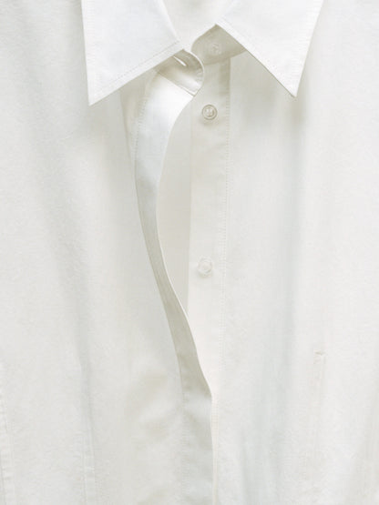 Cotton Peplum Shirt - White - Image 7