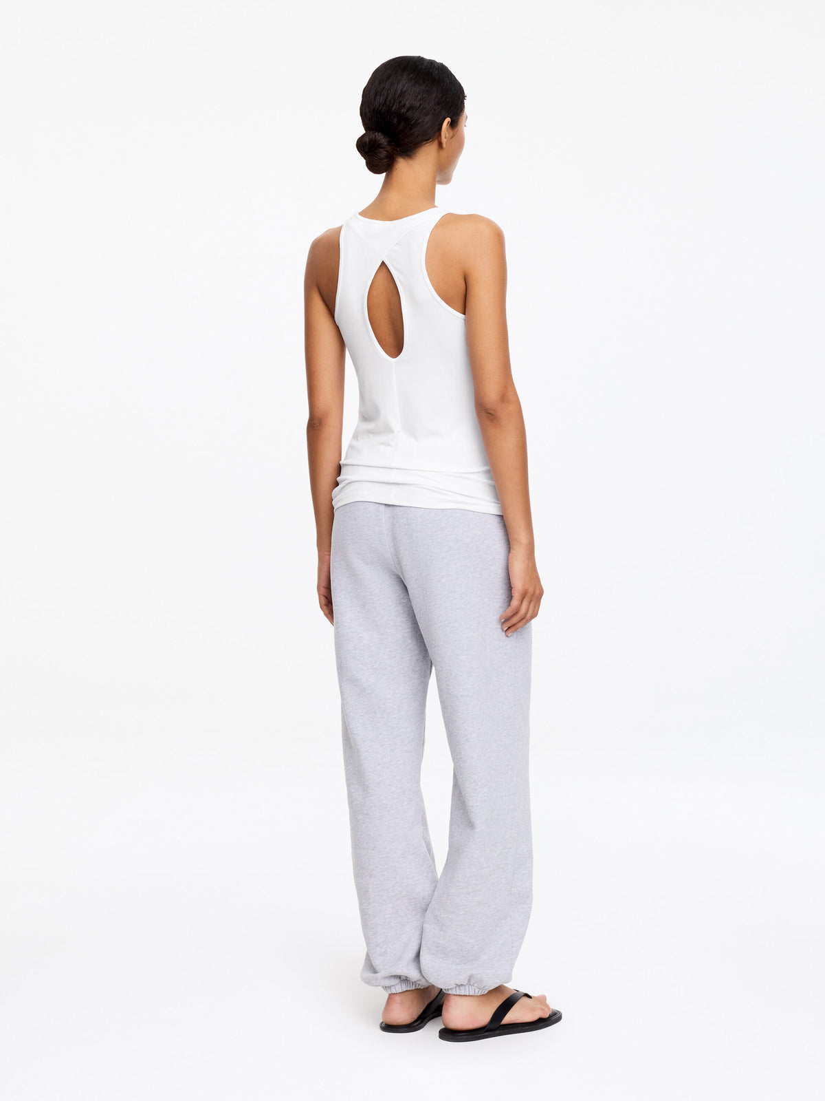 Ribbed Tank Top - White - Image 3