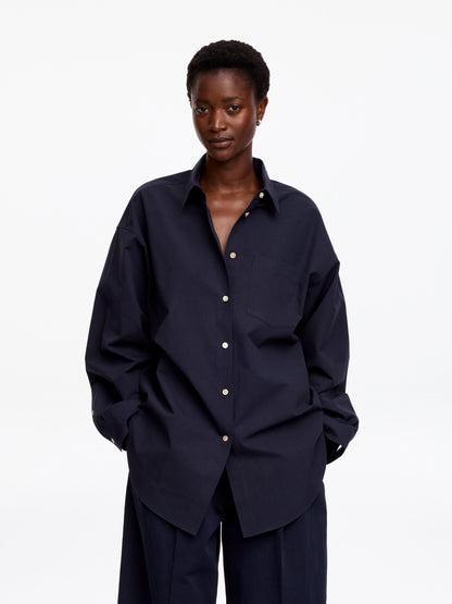 Batwing-Sleeve Shirt - Blue