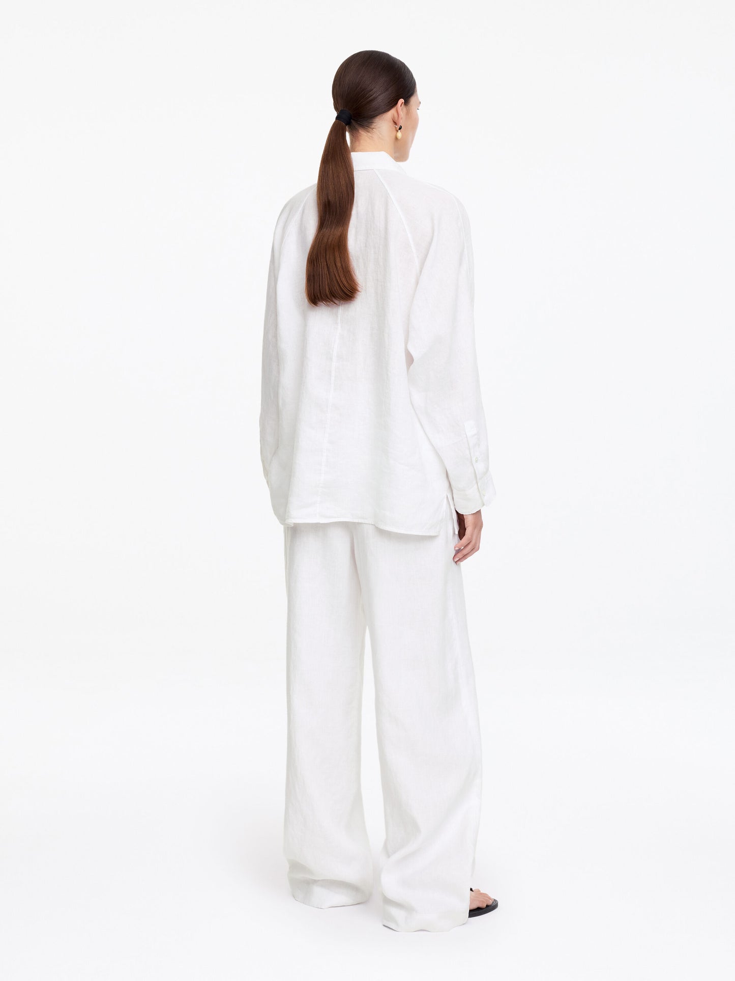 Relaxed Linen Shirt - White - Image 3