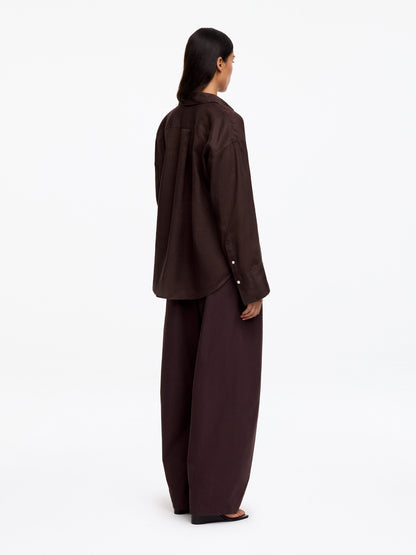 Linen Shirt - Brown - Image 7