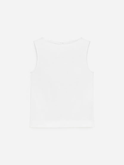 Boat Neck Tank Top - White - Image 6