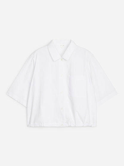 Cotton Short-Sleeve Shirt - White - Image 5