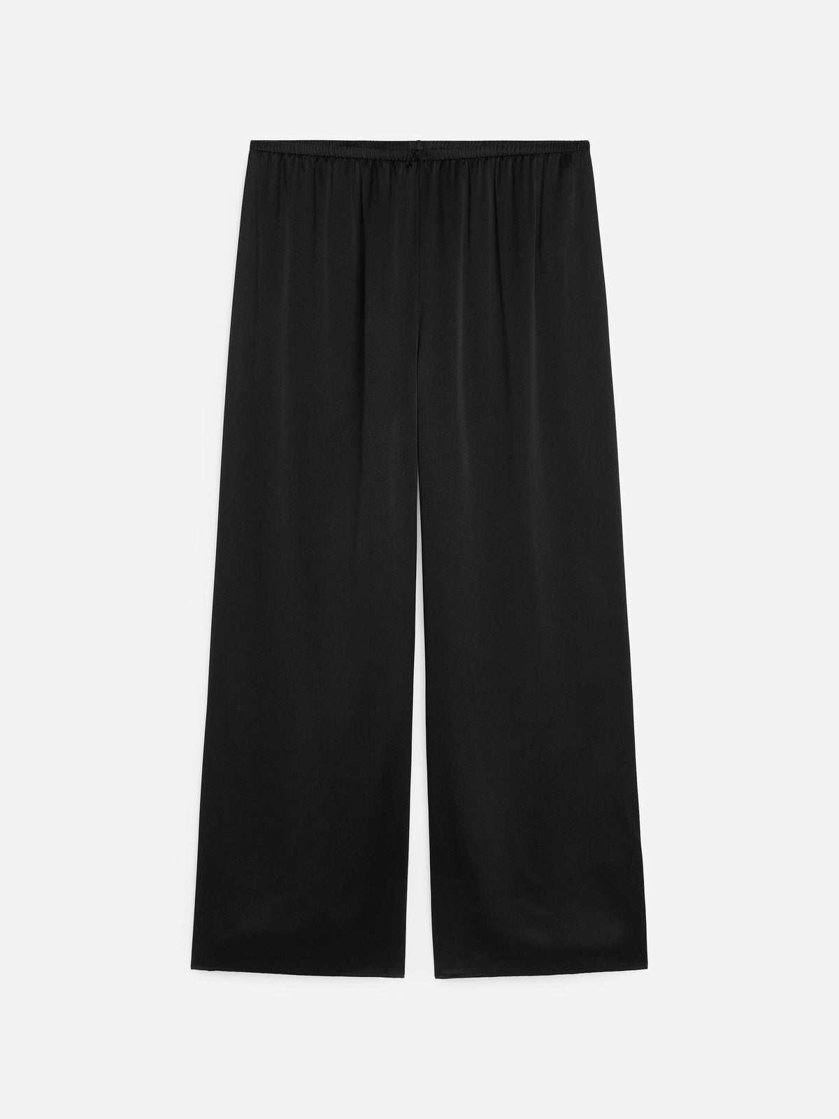 Silk Satin Trousers - Black - Image 6