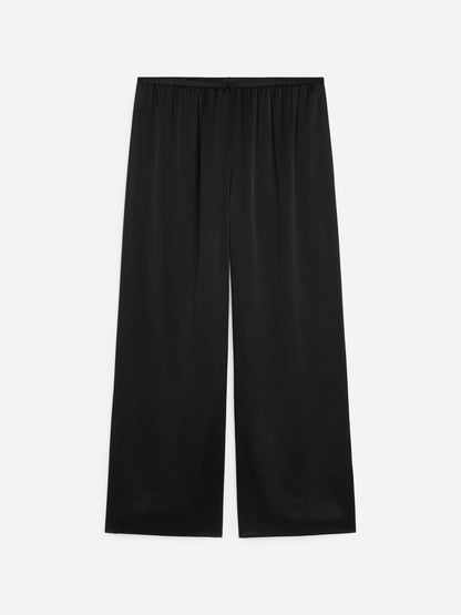 Silk Satin Trousers - Black - Image 6