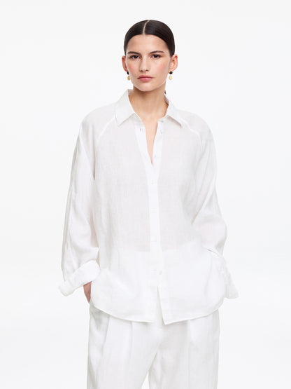 Relaxed Linen Shirt - White