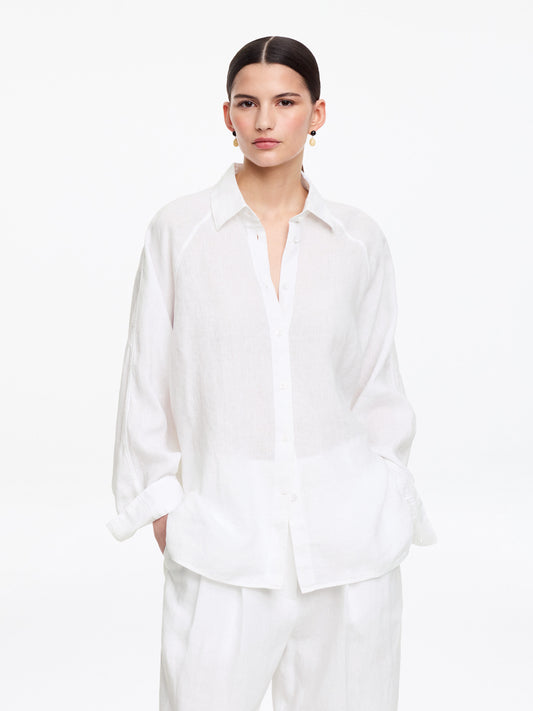 Relaxed Linen Shirt - White