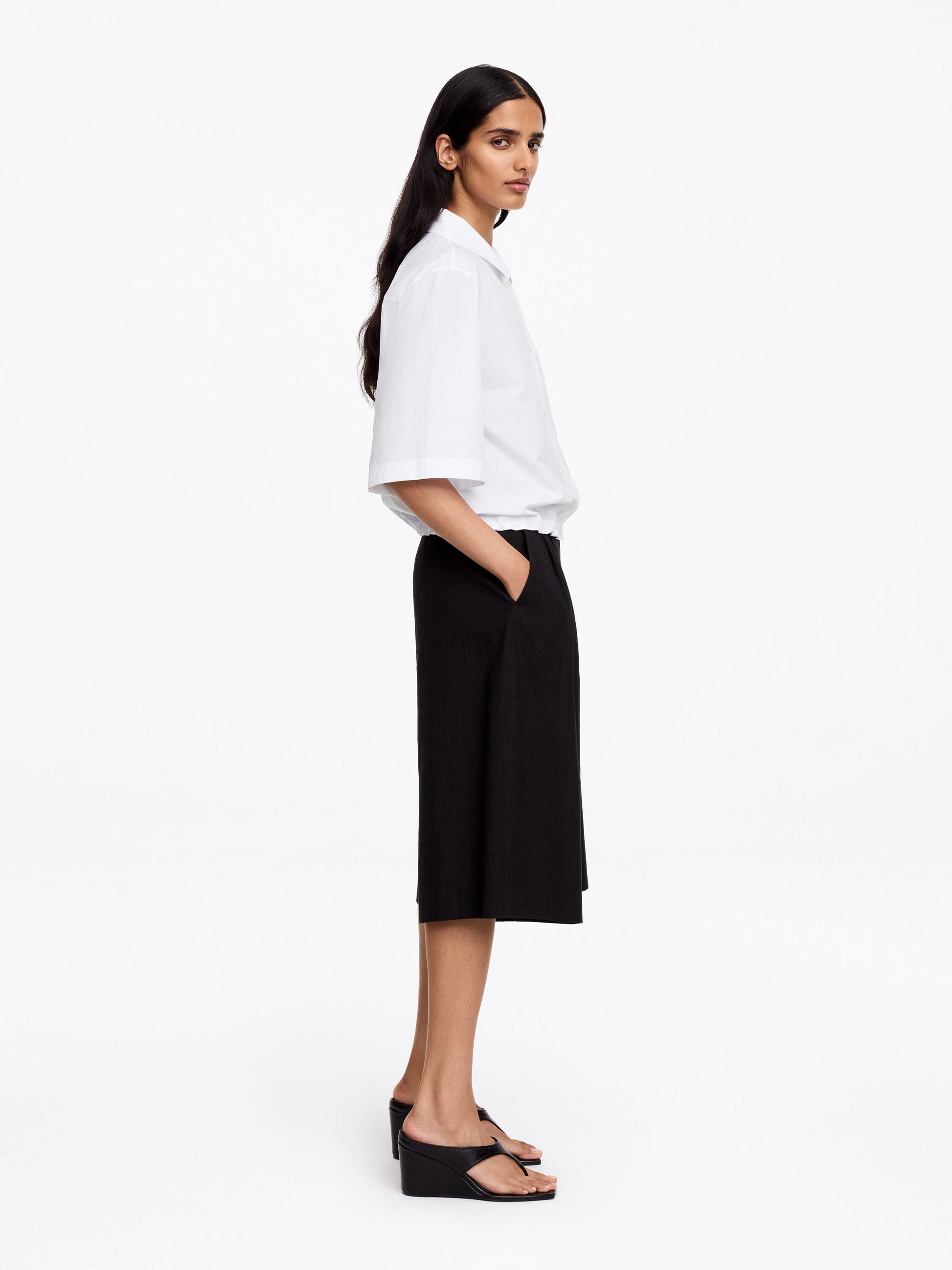 Cotton Short-Sleeve Shirt - White - Image 2
